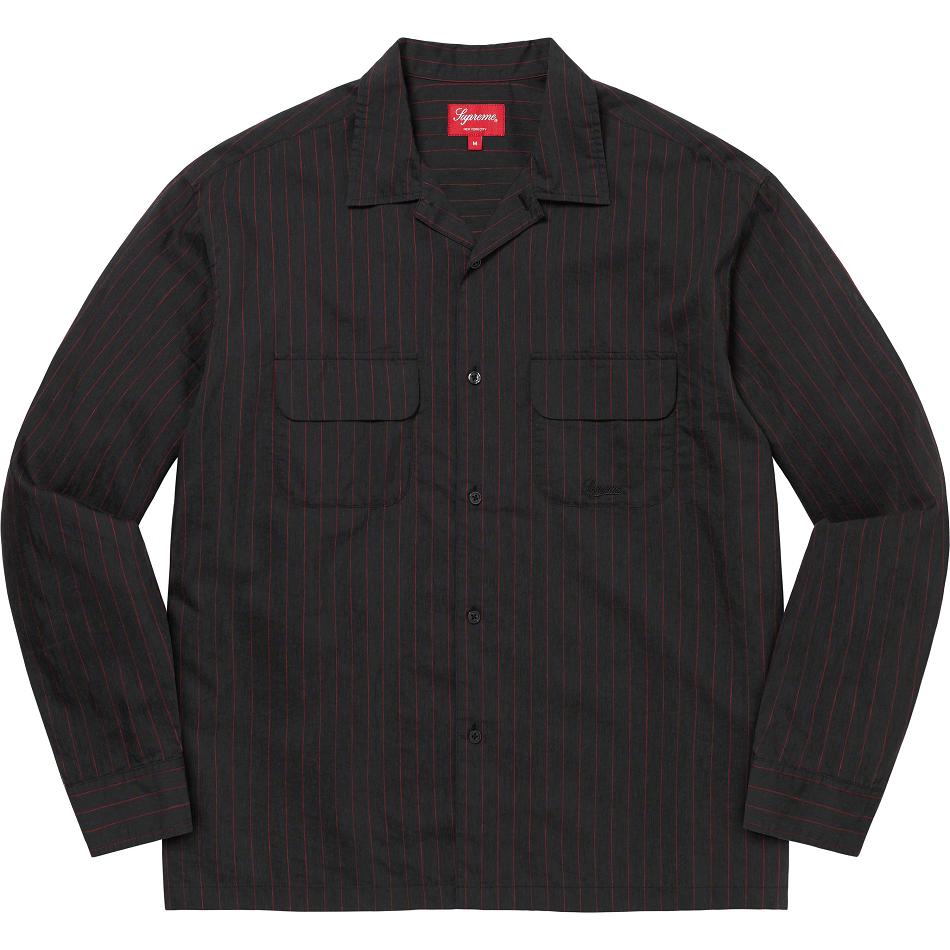 Camicie Supreme Pinstripe Linen Nere | IT217VD