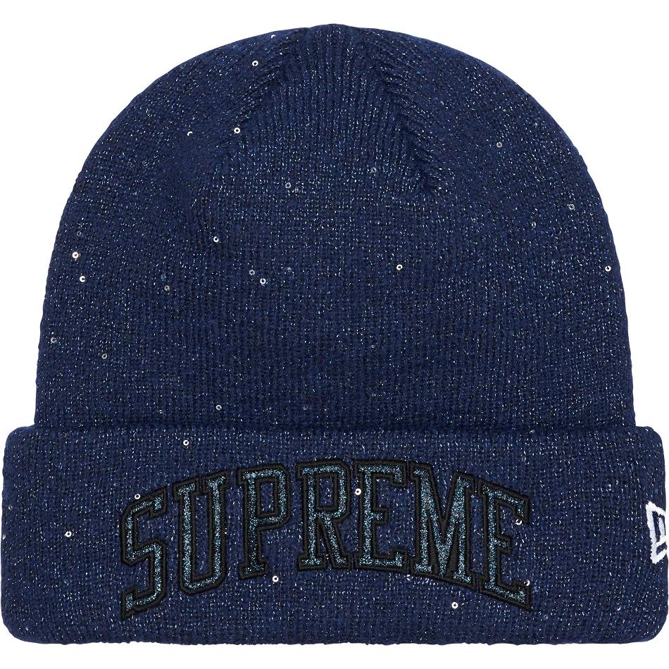 Cappelli Supreme New Era® Metallic Arc Beanie Blu Marino | IT446KI