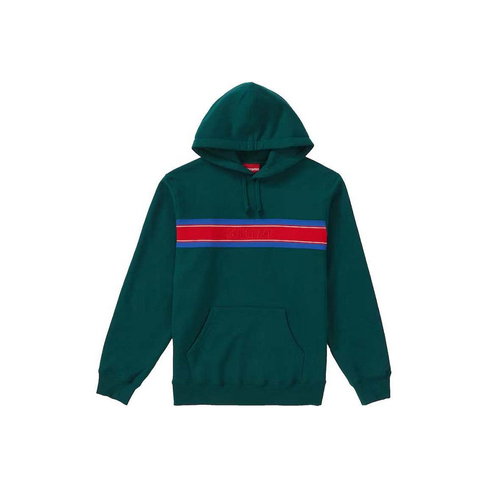 Felpe Supreme Chest Stripe Logo Con Cappuccio Verdi | IT321VD