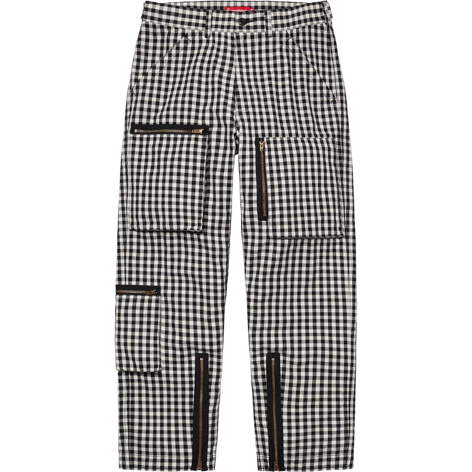 Pantaloni Supreme Gingham Flight Pant Nere | IT199TV