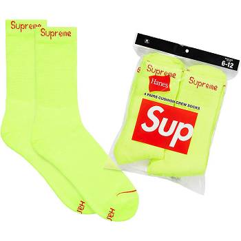 Calzini Supreme Hanes® Crew Socks (4 Pack) Verdi | IT488IS