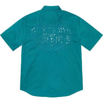 Camicie Supreme Croc Patch S/S Lavoro Aqua | IT206SO