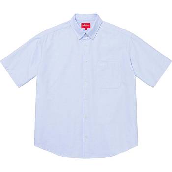 Camicie Supreme Loose Fit S/S Oxford Bianche Blu | IT210HK