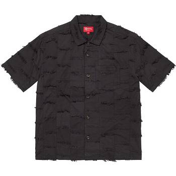 Camicie Supreme Patchwork S/S Nere | IT215XF