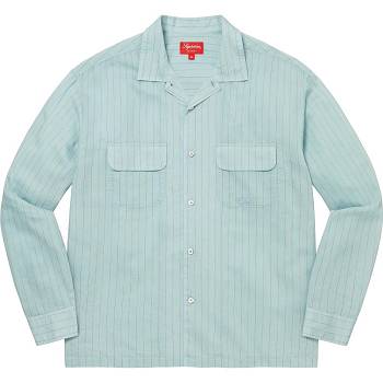 Camicie Supreme Pinstripe Linen Blu | IT218BC