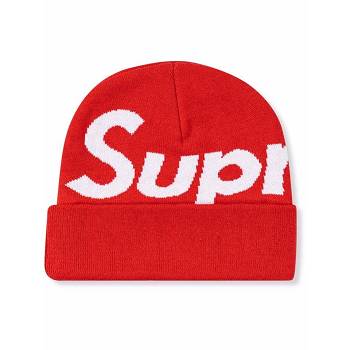 Cappelli Supreme Big Logo Beanie Rosse | IT478BC