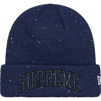 Cappelli Supreme New Era® Metallic Arc Beanie Blu Marino | IT446KI