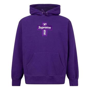 Felpa Con Cappuccio Supreme Cross Box Logo Viola | IT106HK