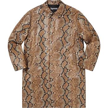 Giacca Supreme Pelle Snake Trench Marroni | IT139VD