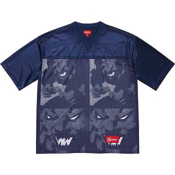 Maglioni Supreme Ronin Football Jersey Blu Marino | IT284SO