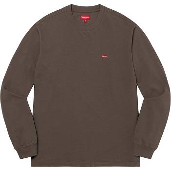 Maglioni Supreme Small Box L/S Tee Marroni | IT250RW