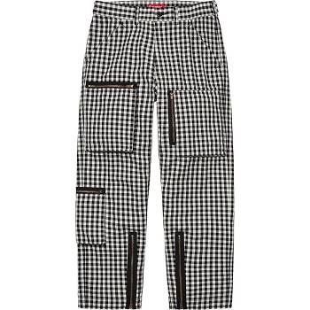 Pantaloni Supreme Gingham Flight Pant Nere | IT199TV