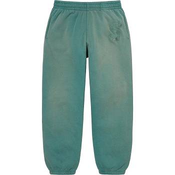 Pantaloni Supreme Overdyed S Logo Sweatpant Aqua | IT187LH